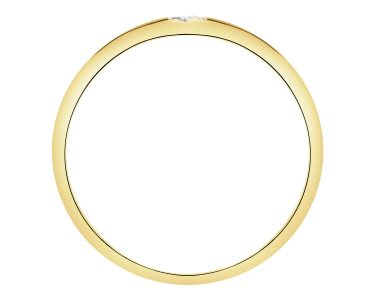 Złoty pierścionek z cyrkoniami