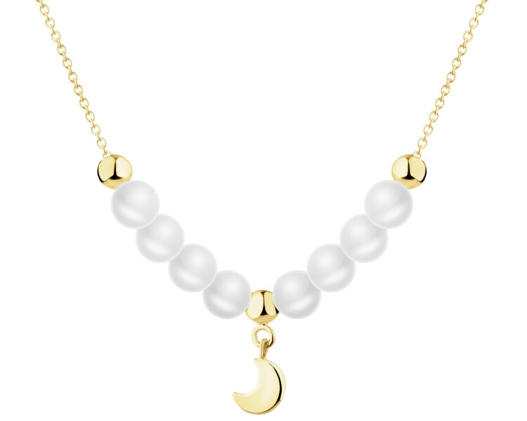 9 K Yellow Gold Necklace with Pearl