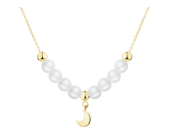 9 K Yellow Gold Necklace with Pearl