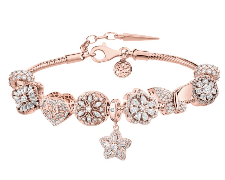 Rhodium-Plated And Oxidized Silver Set with Cubic Zirconia