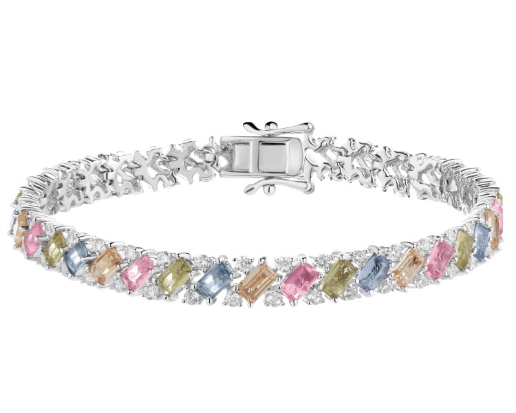 Gold-Plated Silver Necklace with Glass