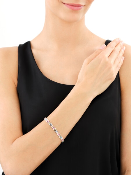 Gold-Plated Silver Necklace with Glass