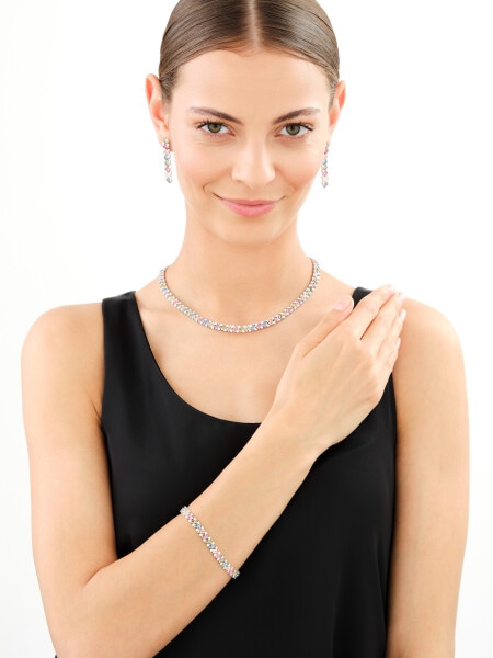 Gold-Plated Silver Necklace with Glass