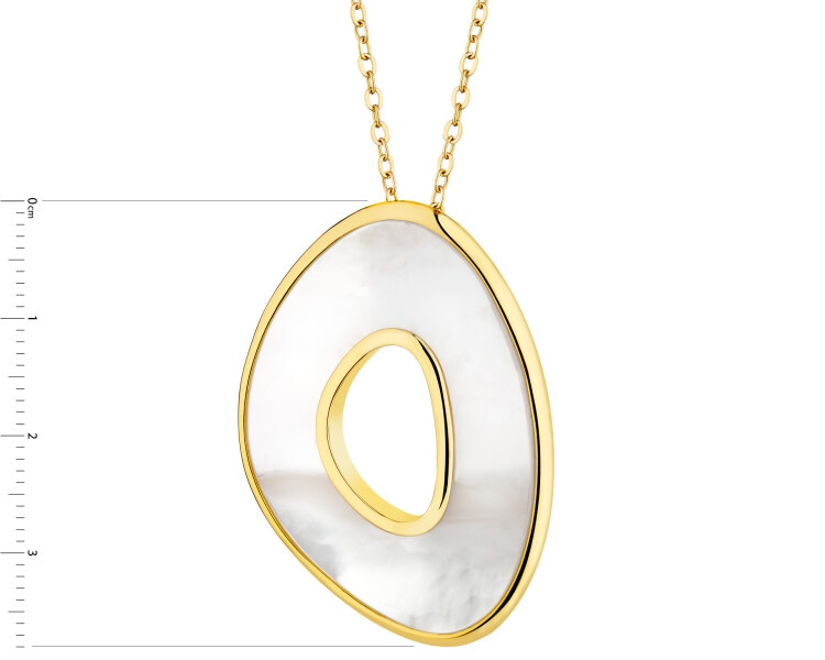 Gold-Plated Brass, Gold-Plated Silver Earrings with Mother Of Pearl