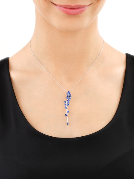 Rhodium Plated Silver Pendant with Cubic Zirconia