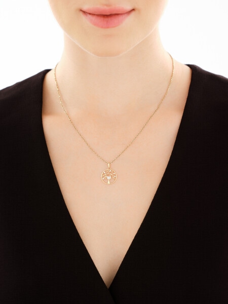 9ct Yellow Gold Pendant with Diamond - 0,05 ct - fineness 9 K