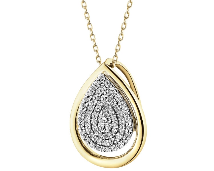 9ct Yellow Gold Pendant with Diamond - 0,10 ct - fineness 14 K
