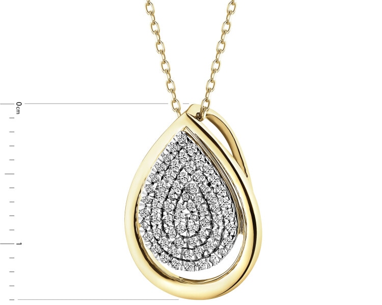 9ct Yellow Gold Pendant with Diamond - 0,10 ct - fineness 14 K