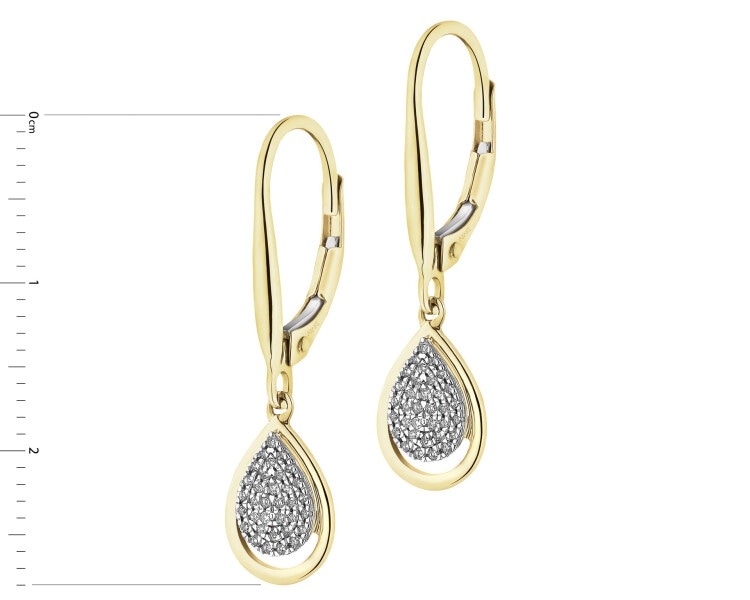 9ct Yellow Gold Pendant with Diamond - 0,10 ct - fineness 14 K