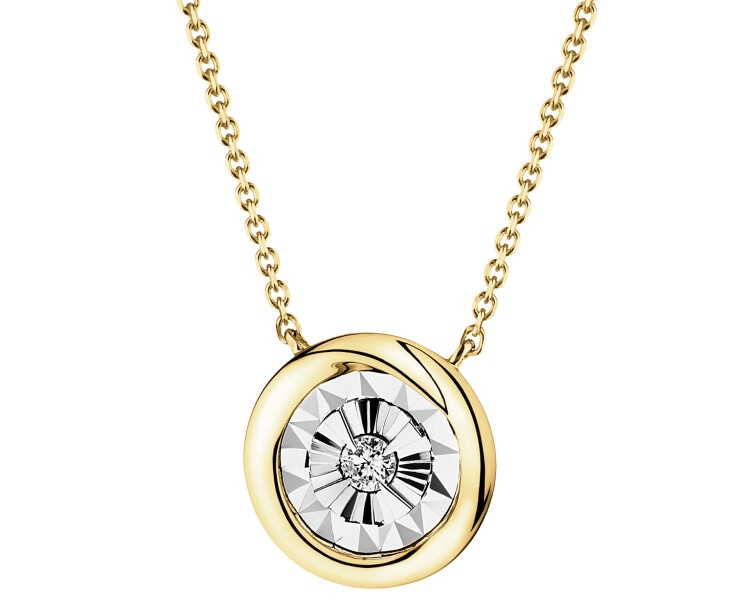 375  Necklace with Diamond - 0,03 ct - fineness 585
