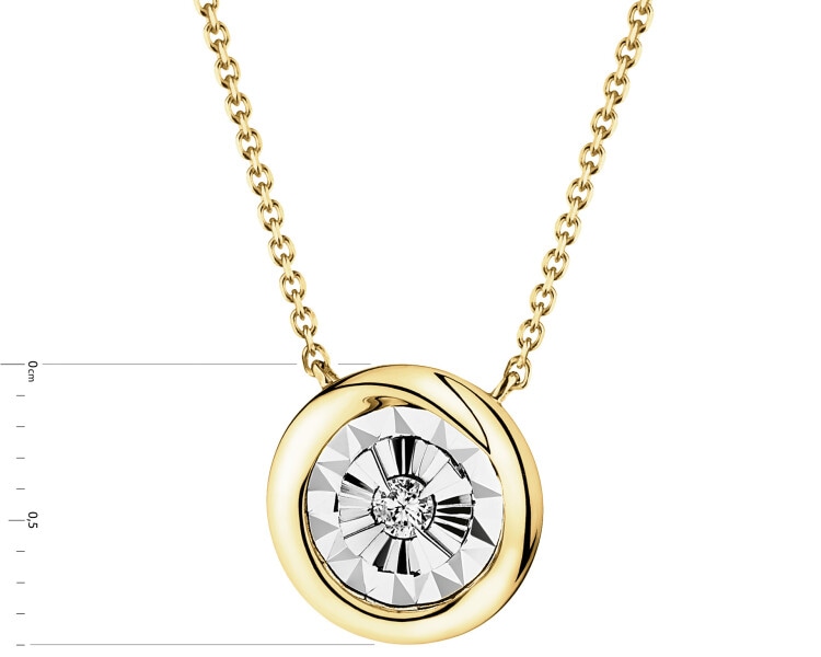 375  Necklace with Diamond - 0,03 ct - fineness 585