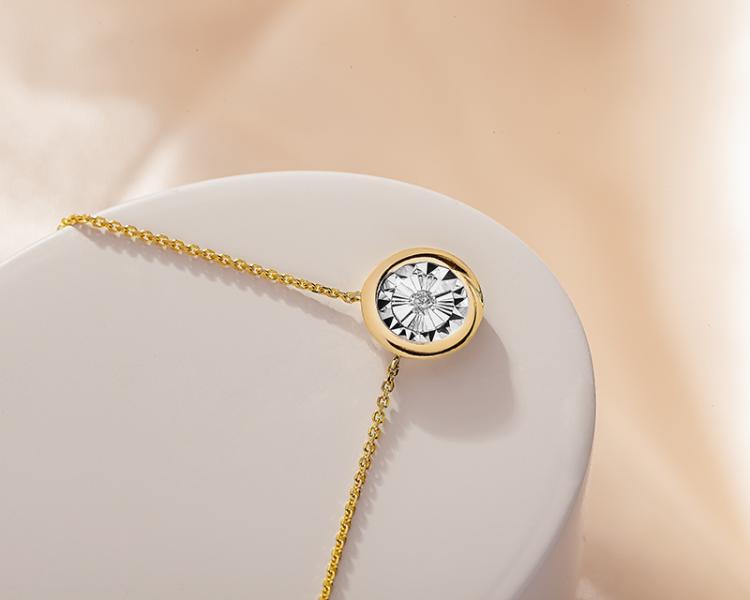 375  Necklace with Diamond - 0,03 ct - fineness 585