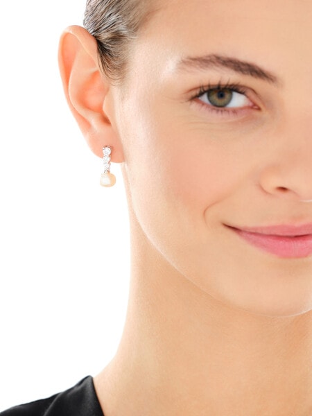 Stříbrné náušnice s perlami a zirkony