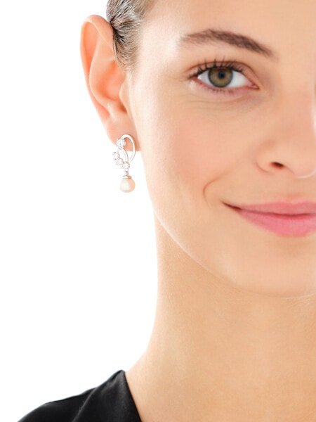 Stříbrné náušnice s perlami a zirkony