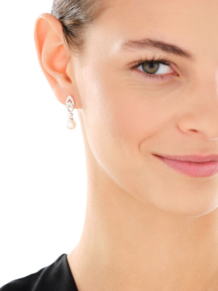 Stříbrné náušnice s perlami a zirkony