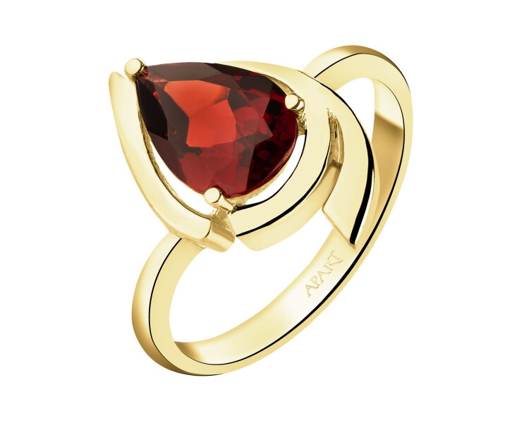Złoty pierścionek z granatem