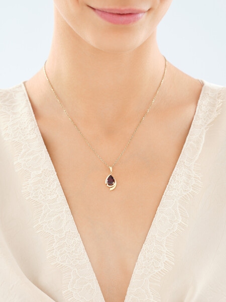 Złota zawieszka z granatem