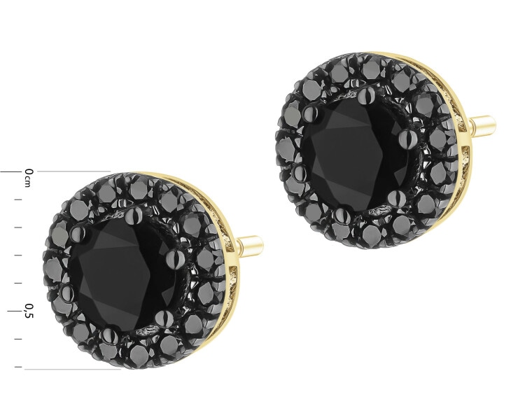 14 K Rhodium-Plated Yellow Gold Necklace with Diamonds - fineness 14 K