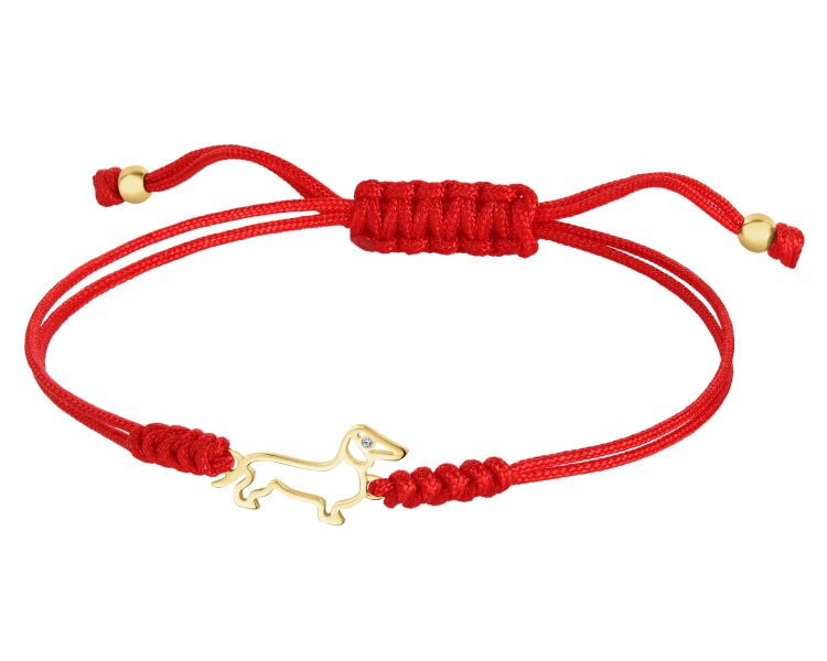 14 K Rhodium-Plated Yellow Gold Necklace with Diamonds - 0,002 ct - fineness 9 K