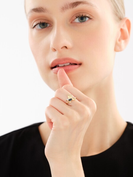 14 K Rhodium-Plated Yellow Gold Necklace with Diamonds - fineness 9 K