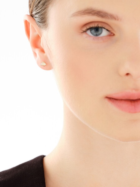 14 K Rhodium-Plated Yellow Gold Necklace with Diamonds - 0,01 ct - fineness 9 K