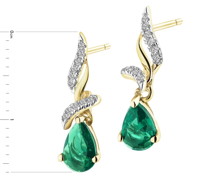 14 K Rhodium-Plated Yellow Gold Necklace with Diamonds - fineness 14 K