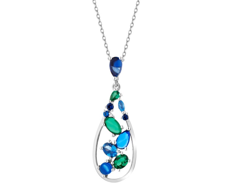 Stříbrný přívěsek se zirkony