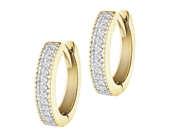 Zlatý náhrdelník s diamanty - medailonek Panna Maria, srdce - 0,10 ct - ryzost 585