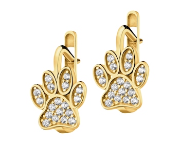 Złote kolczyki z cyrkoniami - łapki