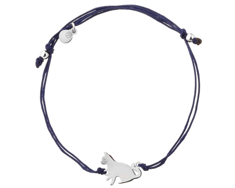 Bransoletka z elementami srebra - kot