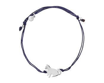 Náramek s prvky ze stříbra - kočka