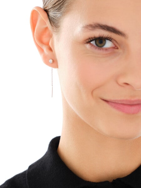 Pojedynczy srebrny kolczyk - kulka