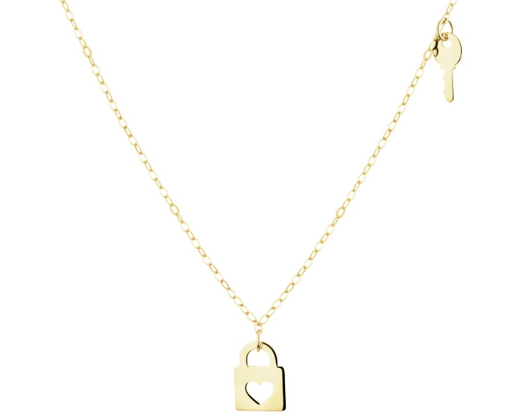Złoty naszyjnik - kłódka, kluczyk