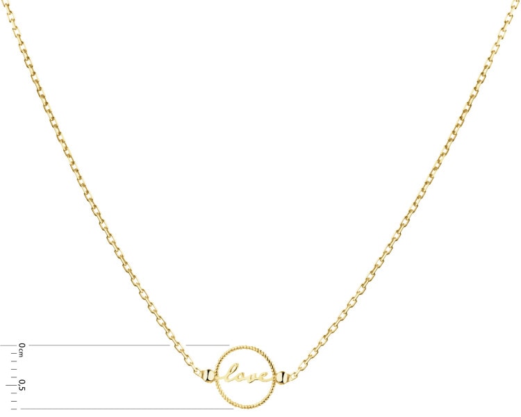 Złoty naszyjnik - love