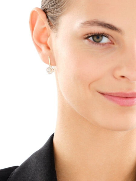 14 K Rhodium-Plated Yellow Gold Necklace with Diamonds - 0,07 ct - fineness 585