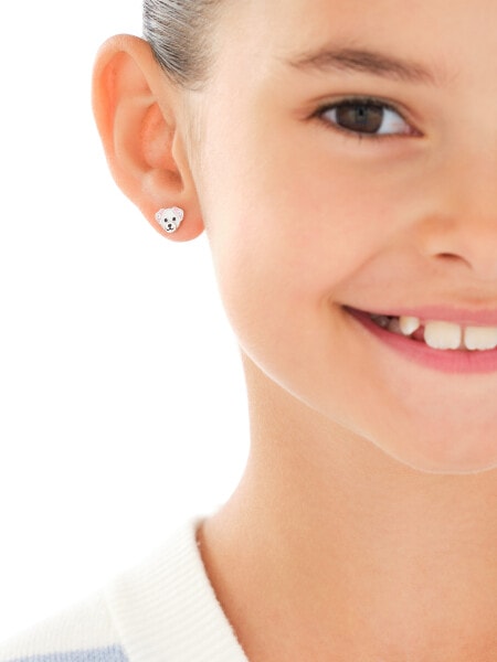 Stříbrné náušnice se zirkony a smaltem - pejsci