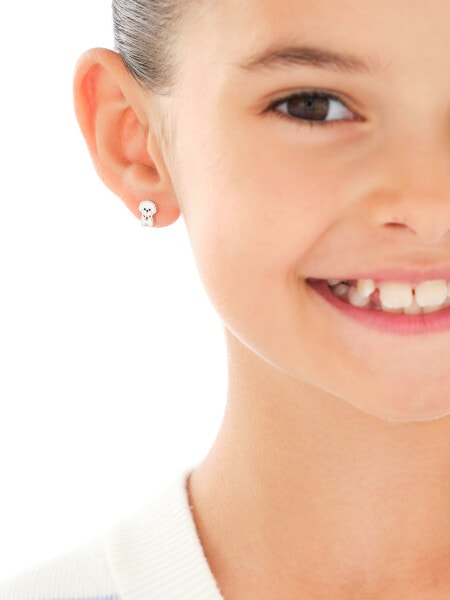 Stříbrné náušnice se zirkony a smaltem - psi