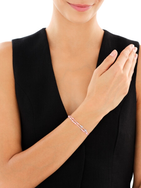 Bransoletka z elementami srebra i kamieniami chalcedonu - kulki