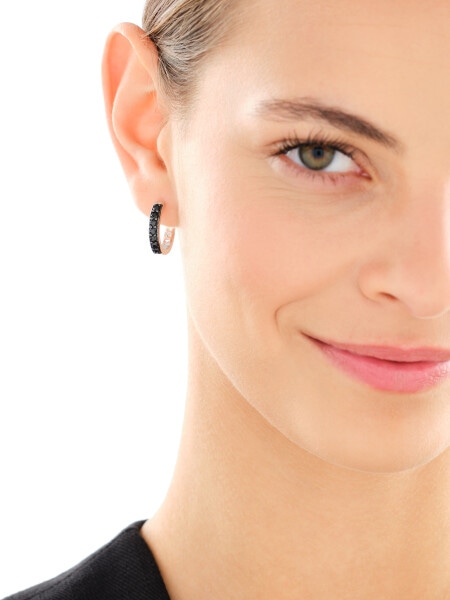 Stříbrné náušnice se zirkony - kroužky