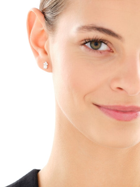 Kolczyki srebrne z opalami syntetycznymi i cyrkoniami