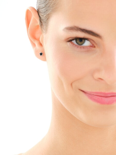 Kolczyki srebrne z emalią - gwiazdy