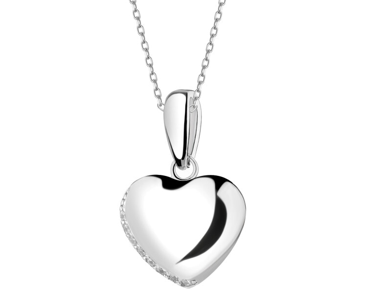 Zawieszka srebrna z cyrkoniami - serce