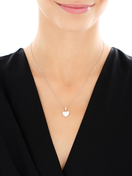 Zawieszka srebrna z cyrkoniami - serce