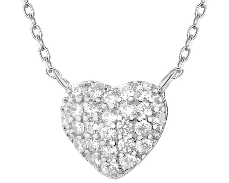Naszyjnik srebrny z cyrkoniami - serce