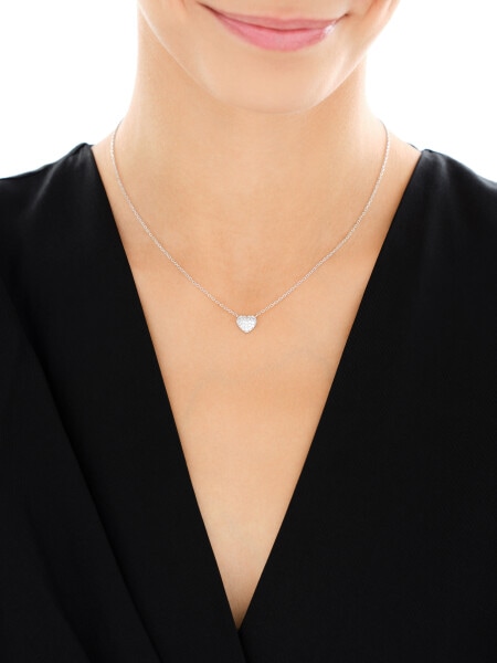 Naszyjnik srebrny z cyrkoniami - serce