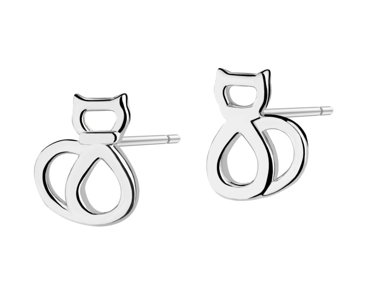 Stříbrné náušnice - kočky