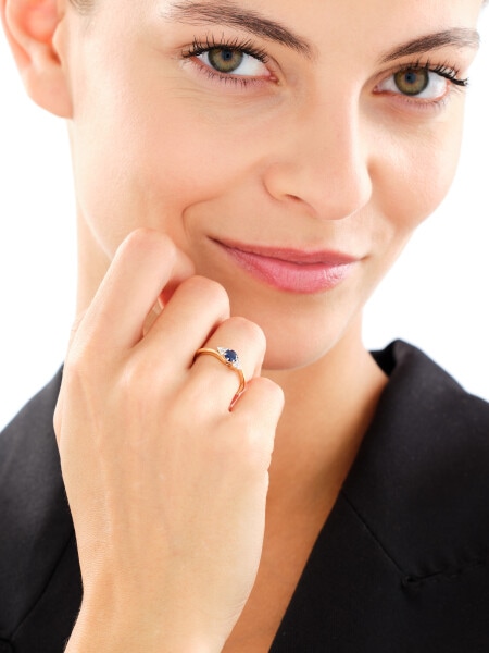 14 K Rhodium-Plated Yellow Gold Necklace with Diamonds - fineness 14 K