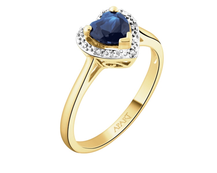 14 K Rhodium-Plated Yellow Gold Necklace with Diamonds - fineness 9 K