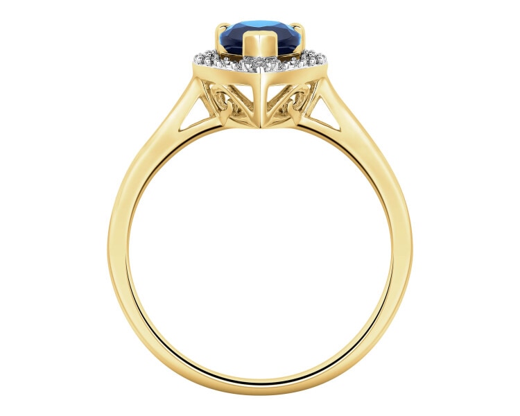 14 K Rhodium-Plated Yellow Gold Necklace with Diamonds - fineness 9 K