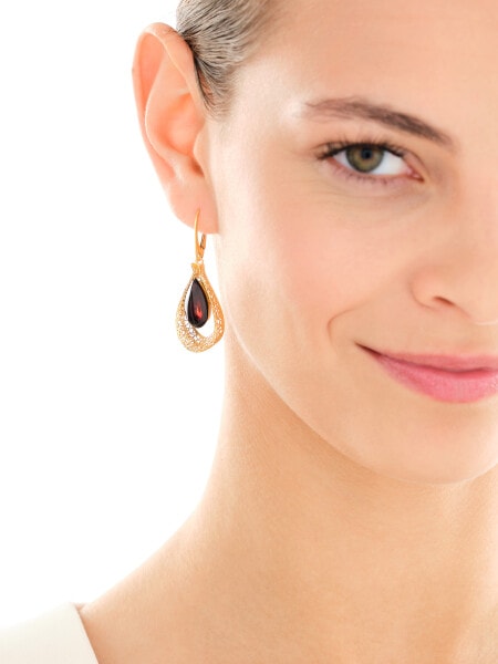 Kolczyki srebrne z bursztynem